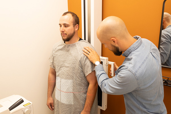 Chiropractor Frederick MD Adam Smith Xraying Patient Chiropractor Frederick MD Adam Smith Xraying Patient